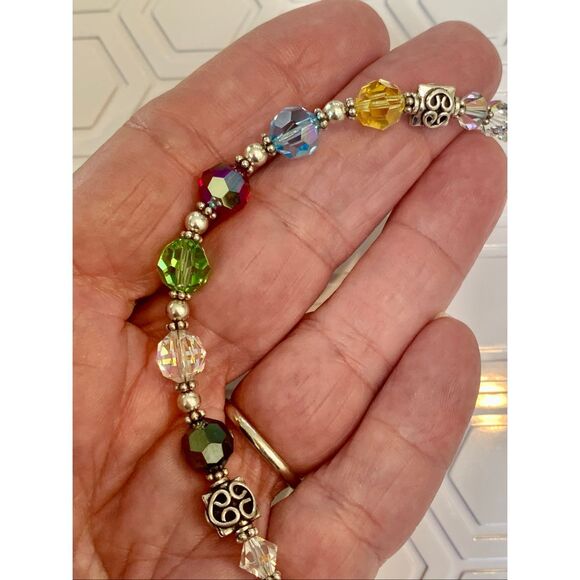 Multi Color Crystal Bracelet with Cross Charm #christian #cross #faith #handmade - Picture 6 of 6